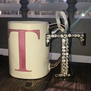 2 for 1 Monogrammed Ceramic Cup/ Jeweled Ornament